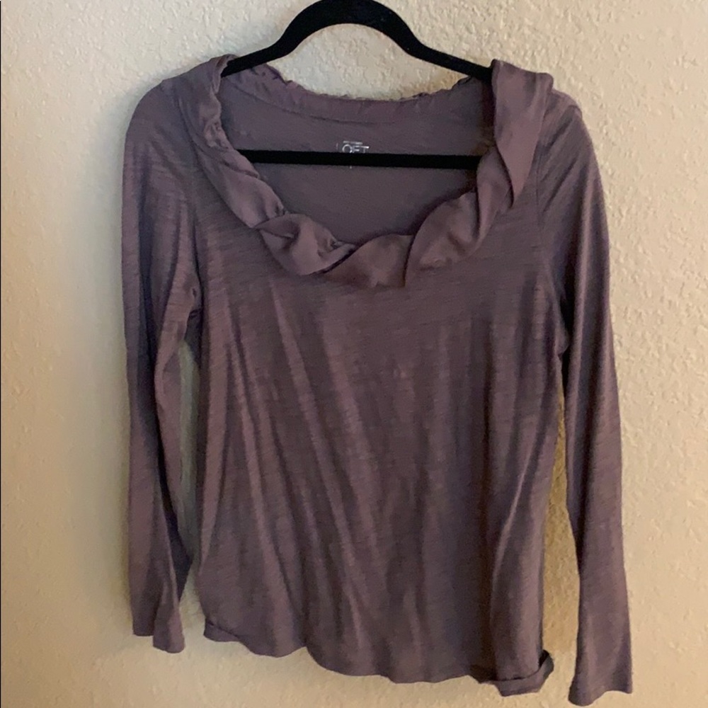 LOFT lightweight gray top Large